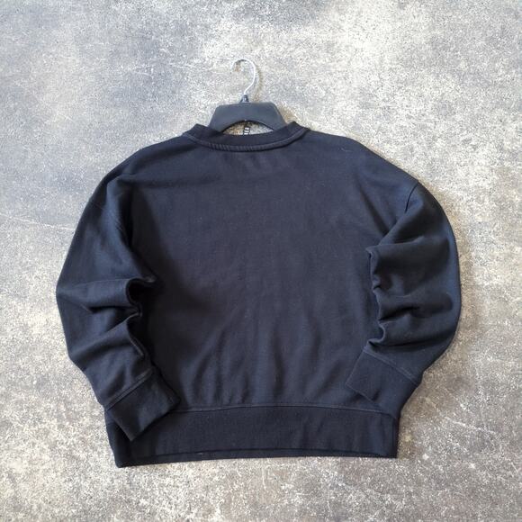 Calvin Klein Sweater Womens M Black Crop Performance Crewneck Sweatshirt - Picture 3 of 8